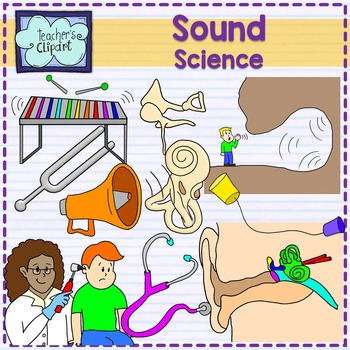 Preview of Sound and hearing clipart {Science clip art}
