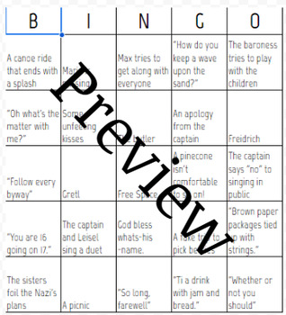 Preview of Sound of Music BINGO