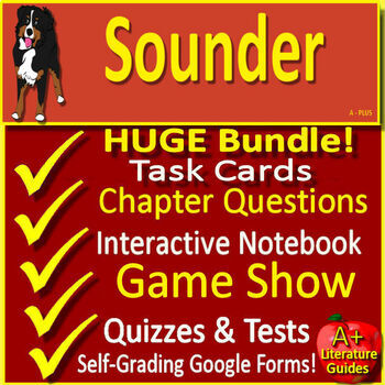 Preview of Sounder Novel Study Unit - Comprehension Questions with Activities and Tests