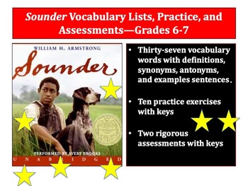 Preview of Sounder Vocabulary Lists, Practice, and Assessments—Grades 6-7