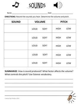 Sounds Determining Volume and Pitch Georgia Science 4th Grade | TpT