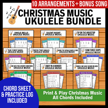 Preview of Sounds Of The Season Ukulele Bundle (10 Songs + Bonus) Print & Play Chord Music