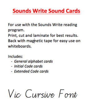 Preview of Sounds Write - Sound Cards Full Pack (Vic Cursive)