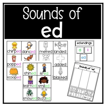 Preview of Suffix ed - Sounds of ED Sorting Cards and Game