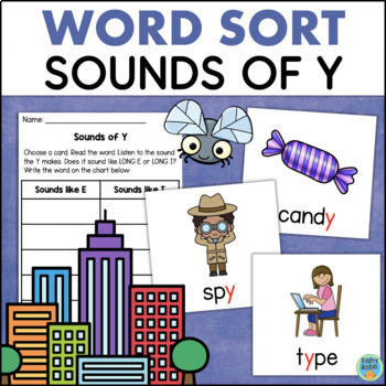 Preview of Sounds of Y as a Vowel Word Sort Long E and Long I Sound Literacy Center