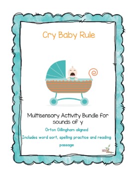 Preview of Vowel Y-Cry Baby Rule multisensory activities for Orton Gillingham