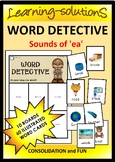 Sounds of 'ea' Game - WORD DETECTIVE - 10 Boards/60 Illust