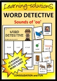 Sounds of 'oo' Game - WORD DETECTIVE - 10 Boards/60 Illust