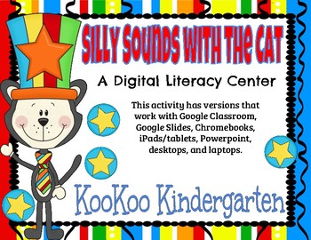 Preview of Sounds w/ the Cat (CVC words)-A Digital Literacy Center for Google Classroom