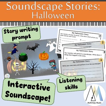 Preview of Soundscape Stories - Halloween themed elementary creative writing lesson