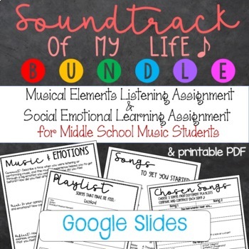 Preview of Soundtrack of my Life BUNDLE - SEL and Elements of Music Analysis