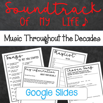 Preview of Soundtrack of my Life - Music Throughout the Decades for Distance Learning