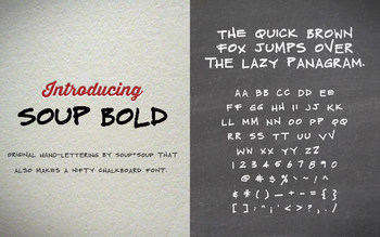 Preview of Soup Bold: A Free Handwriting Chalkboard Font