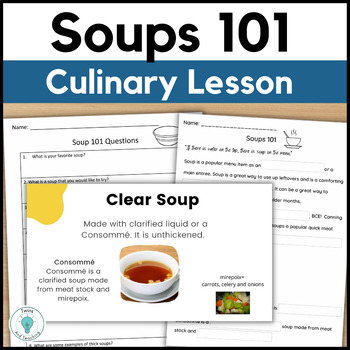 Preview of Soup Lesson for Culinary Arts - FACS - FCS - Soups 101