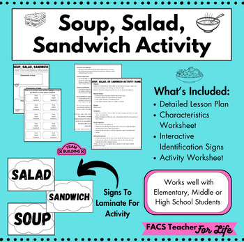 Preview of Soup, Salad, Sandwich Activity - FACS, FCS, Middle School, High School,