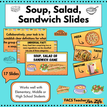 Preview of Soup, Salad, Sandwich Activity Slides - FACS, FCS, Middle School, High School