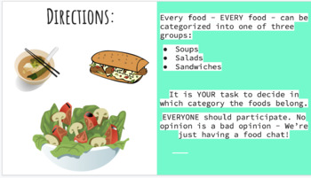Preview of Soup Salad or Sandwich - Get to Know You/Ice Breaker Activity