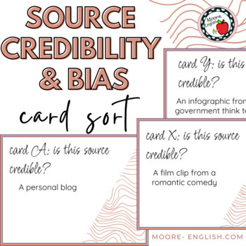 Preview of Source Credibility and Bias Card Sorts / Google Slides, Forms, Jamboard