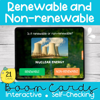 Preview of Sources of Energy - Renewable and Non-Renewable - Boom Task Cards