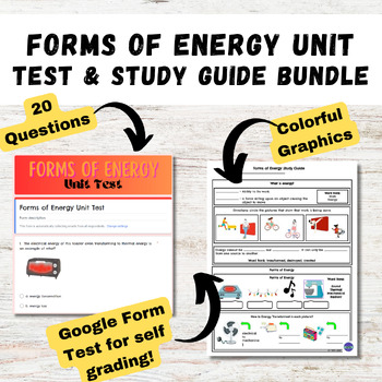 Preview of Forms of Energy Assessment and Study Guide - Exit Ticket Bundle