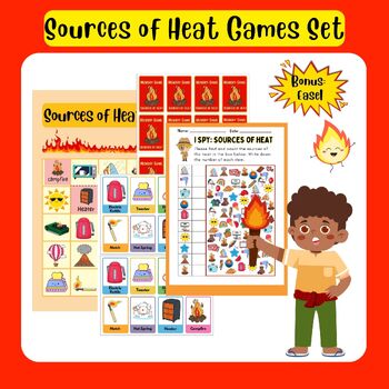 Preview of Sources of Heat Bingo and Memory Games