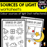 Sources of Light Worksheets