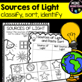 Sources of Light Worksheets Packet