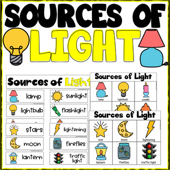 Preview of Sources of Light for 3K, Pre-K, Preschool and Kindergarten