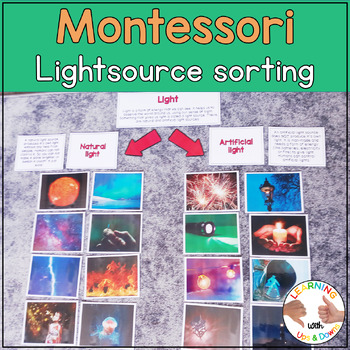 Preview of Sources of Light sorting activity | Natural vs artificial | Montessori science