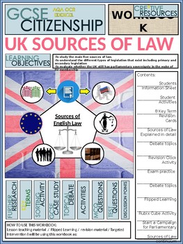 Preview of Sources of law Booklet of Student Activities and Worksheets