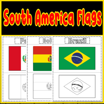 Preview of South Aamerica Flags Coloring Pages for Kids (printables)