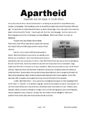 South Africa Apartheid reading with questions