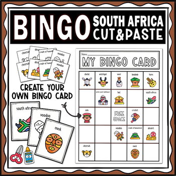 Preview of South Africa Bingo Game - Cut and Paste Activities