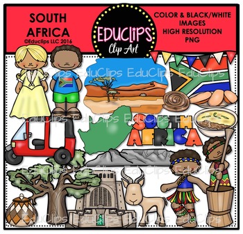 Preview of South Africa Clip Art Bundle {Educlips Clipart}