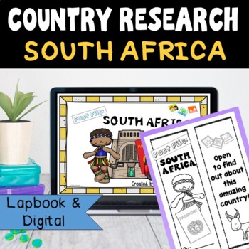 Preview of South Africa Country Research Country Report Interactive notebook Digital