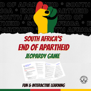 Preview of South Africa End of Apartheid Jeopardy Game - Learning with Games - Grades 6-12