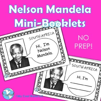 Preview of South Africa! Nelson Mandela No Prep Mini Coloring Booklets--Distance Learning