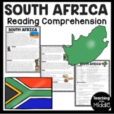 South Africa Overview Reading Comprehension Worksheet Afri
