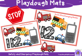 Preview of South Africa Safety Emergency Number Playdough Mat