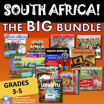 Preview of South Africa! The BIG Bundle Grades 3 to 5—Crafts, Lessons & Activities