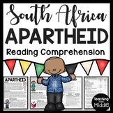 South African Apartheid Reading Comprehension Worksheet Ne