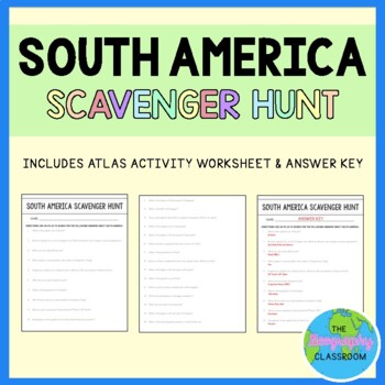 Preview of South America Atlas Scavenger Hunt