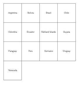 Preview of South America Capital Flash Cards