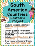 South America Countries Postcard Project
