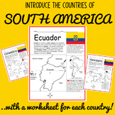 South America Countries Printable Worksheets BUNDLE