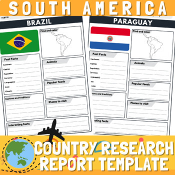 Preview of South America Country Research Report Templates | Countries of South America