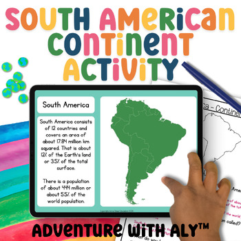 Preview of South America Geography Activity World Geography 3rd Grade Geography Project