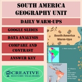 South America Geography: Daily Warm-Ups/Bell-Ringers