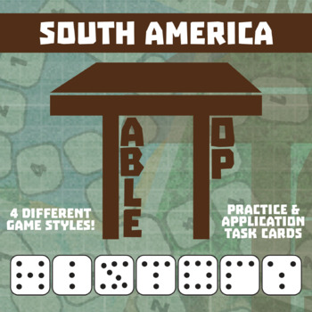 Preview of South America Geography Game - Small Group TableTop Practice Activity