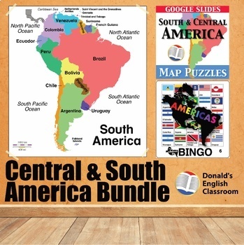 Preview of Central and South America Geography Maps and Activities